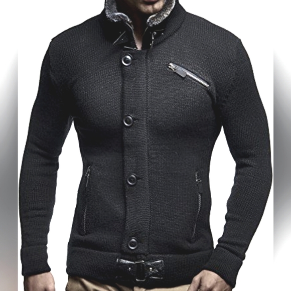 Leif Nelson Other - Leif Nelson Men’s Knitted Cardigan Slim Fit Hoodie.  Size L